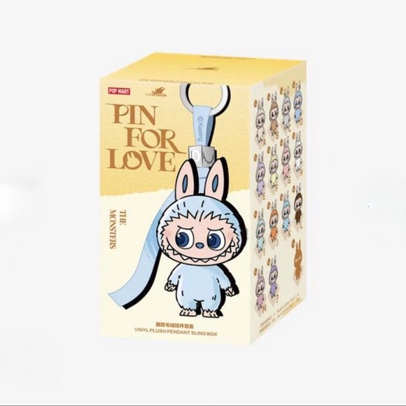 Pop Mart Labubu THE MONSTERS Pin for Love Series A-M Vinyl Plush Pendant 'I’ - Picture 2 of 8